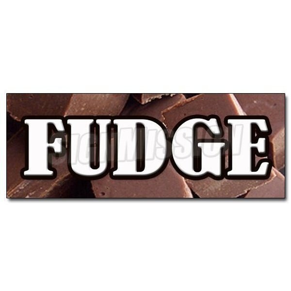 FUDGE DECAL sticker chocolate concessions flavors homemade candy shop, D-12 Fudge